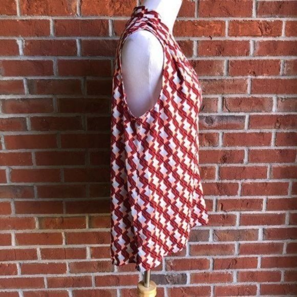 Laundry By Shelli Segal Geometric Hi-Lo‎ Sleeveless Top - Size L - Picture 4 of 9